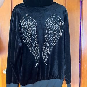 IAMGIA VELOUR ZIP-UP HOODIE